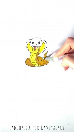 🐍🔥 How to Draw Cobra 🖼️🎬 Wild Animal Art Tutorial ✍ #shorts #drawing #RavlykArt