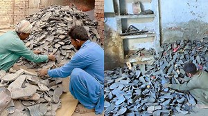 Recycling Old Slippers into New Ones in a Small Factory