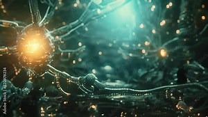 A neural network diagram illustrating how artificial synapses can be used to enhance braincomputer interface technology..