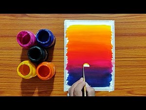 Beautiful nature painting ideas for beginners / how to blend colours step by step painting tutorial