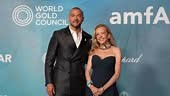 Jesse Williams and Caroline Scheufele attends the amfAR Gala Venezia...