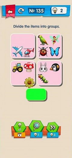 IQ Boost Level 135🎉Divide items into groups! #games #braingames #trending #gaming #iqboost