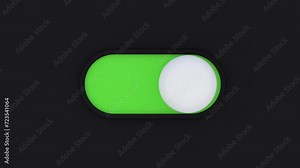 Visualization of Settings Switch in Device GUI. Digitization Button which Change Control Slider Bar Turn on and Turn off. Minimalistic Animated Visual Trend of Interface Element. Digital Interaction