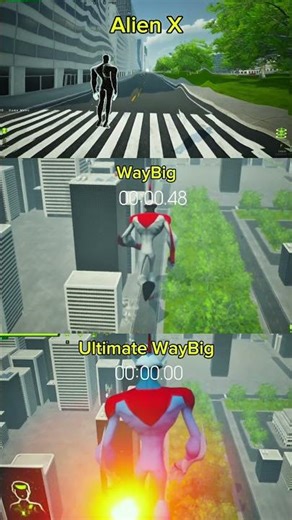 Alien X VS WAYBIG VS Ultimate WayBig Speed Test Ben 10 Game #shorts #highrpmshorts #ben10 #gameplay