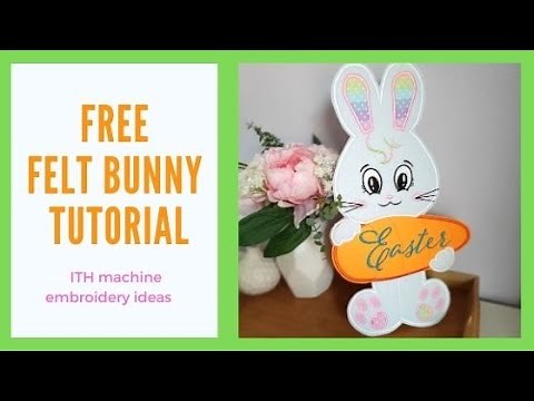 Free Easter bunny ornament DIY Machine embroidery ITH project pattern Applique felt decoration