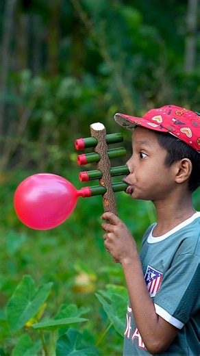 Amazing Wooden Craft with Four Colourful Balloons #shortvideo