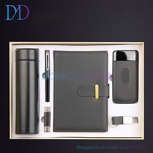 [Hot Item] Corporate Gifts A5 Leather Notepad USB Flash Drive Set Office Gifts Customized Logo