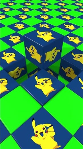 Hypnotic 3D Pikachu Cube Illusion 😵‍💫 Endless Loop Animation#roblox