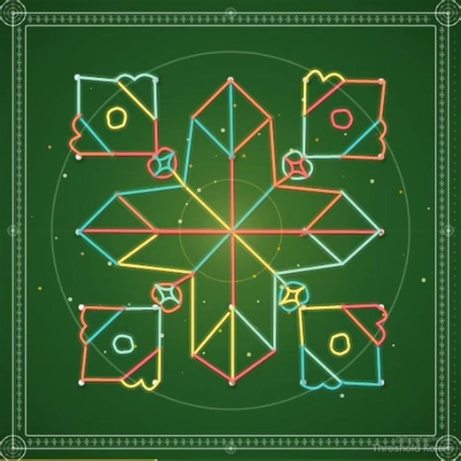 Angular Precision Design Using Dots | Geometric Pulli Kolam Design | Easy Rangoli Pattern