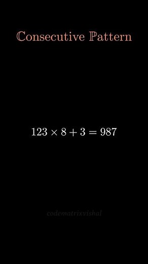 Consecutive Number Pattern Magic | Beautiful Math Animation #maths #consecutive #ytshorts #pattern
