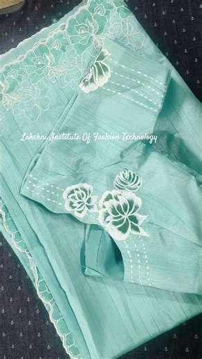 ✨ Fabric Painting for Blouse ✨Beautiful hand-painted blouse design — student work