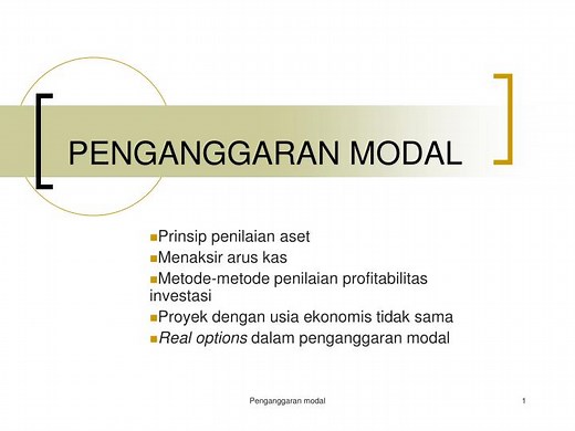 PENGANGGARAN MODAL - SlideServe