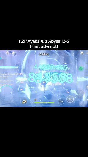 F2P Ayaka 4.8 Abyss 12-3 First Attempt | Genshin Impact