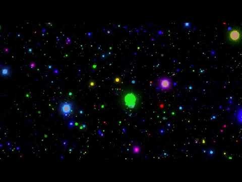 #1 Flying in Field of Tiny Rotating Rainbow Star Shapes Neon Glow Lights 4K VJ Loop Background #1k