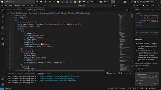 Let’s play a chess game! 😊 We can build it with just HTML, CSS, and JavaScript—then we’re good to go. #javascript #webdesigner #htmlcss #dred #foryoupage #coding #infomationtechnology #programming #vivral #softwaredeveloper