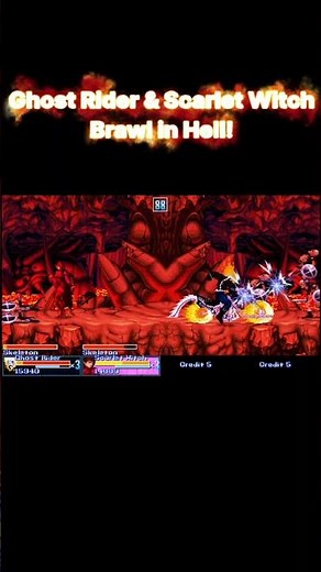 Ghost Rider & Scarlet Witch Brawl in Hell 🔥 | Marvel OpenBOR Short