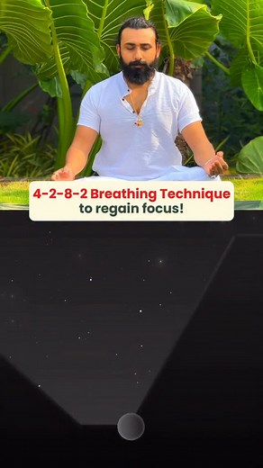 The 4-2-8-2 breathing method is one of the simplest yet most powerful ways to calm your mind and regain focus. Inhale for 4 seconds, hold for 2, exhale for 8, and hold again for 2. This slow rhythm tells your body that you’re safe - lowering stress, slowing your heart rate, and clearing mental noise. Just a few rounds can shift you from chaos to calm. . . #yoga #breathwork #breathing #pranayama #healthylifestyle #innerpeace #mindbodysoul Video credits @mindset.therapy | Yoga with Yaduveer