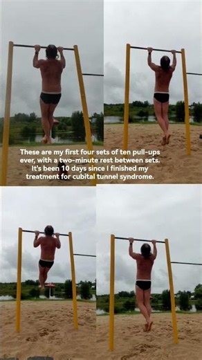 My first four sets of ten pull-ups ever, with a 2 minute rest between sets. #drummer #sports #health