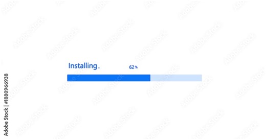 Process Animation for User Interfaces. High-Tech System Installation Status with Animated Percentage Display. Seamless Software Update Progress Indicator