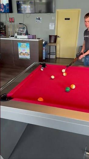 Rifle pool cue in action #billiard #cue #cuestick #rifle #gun #billiardtips #8ball #riflepoolcue