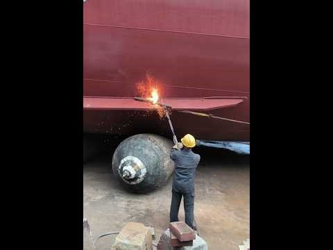 How ships are launched into the water #ShipLaunch #ShipBuilding #Shorts