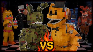 100 Jugadores pelean por quien es mejor, Springtrap o Golden Freddy en Minecraft. #fnaf #fivenightsatfreddys #minecraft | SkeletalMax