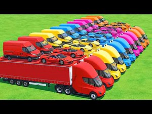GIANT Tesla Trucks Transport Super Cars Lamborghini & IVECO Ambulance In Fs22 | Farming Simulator 22
