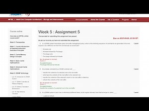 Multi-Core Computer Architecture | NPTEL | Week 5 | assignment with solution 5 | 2021