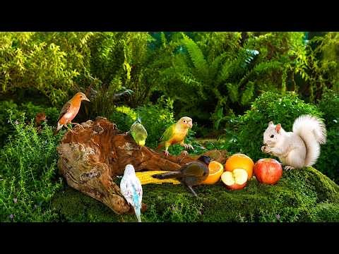 Cat TV Birds No Ads - Cat TV for Cats to Watch 😺 Pretty Birds and Squirrels 🐿 12 Hours