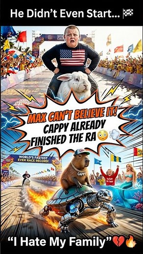 He Didn’t Even Start… But Cappy Already Won?! 😱🏁 #funnyanimals #capybara