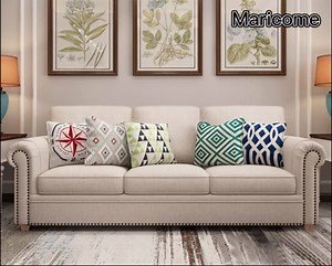 Maricome 4 Inch Sofa Legs Set of 4 Replacement Feet for Couch Wood Furniture Legs Pre-Installed M8 Bolt Screw in Heavy Duty Pyramid Square