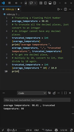 Truncating a Floating Point Number