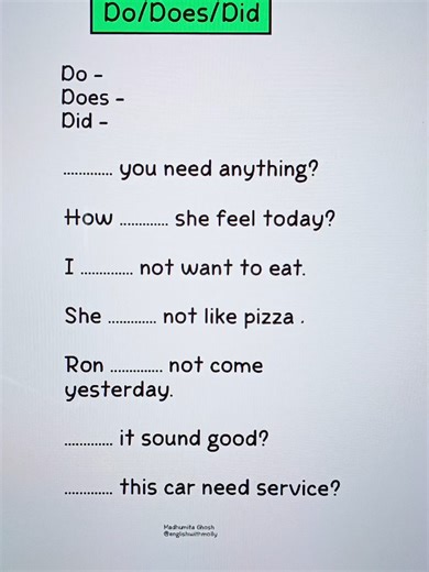 Understanding Do, Does, and Did in English