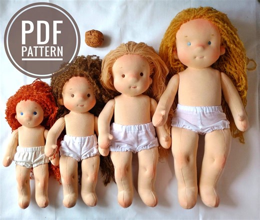 Waldorf Doll Pattern: 4 Sizes Natural Fiber Art Dolls (PDF Download) - Etsy Australia
