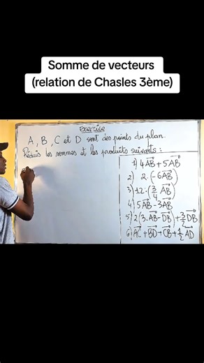 Somme de vecteurs (relation de Chasles 3ème) #calcul #apprendresurtiktok #prof #math #tiktokviral