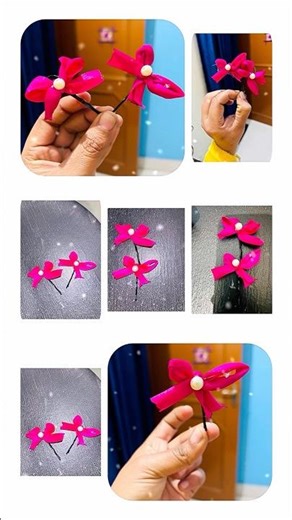 🎀 DIY Ribbon Bow Pin Tutorial | Easy Aesthetic Accessories#shorts#diy#viral