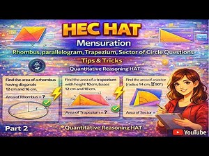 Mensuration Questions, Tricks For Sector Of Circle, Rhombus, Parallelogram, Trapezium, #HecHat