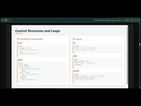 Lesson 6: PHP Loops Explained (For, While, Foreach) | (Full Beginner Guide)