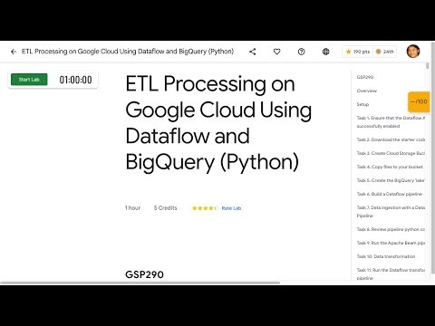 [2023] ETL Processing on Google Cloud Using Dataflow and BigQuery Python GSP290
