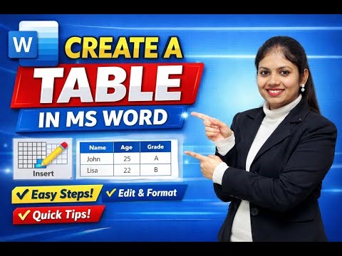 How to Create a Table in MS Word | Insert, Edit & Format Tables (Step-by-Step)