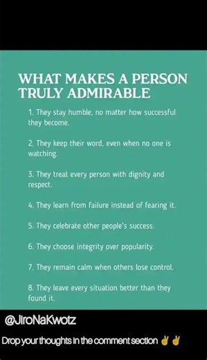 What makes a person admirable..
