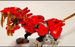 乐高MOC教程 幻影忍者71720套内 火石机甲 龙机甲 拼搭指南