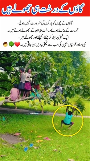 Village Kids Turn a Tree Branch Into a Natural Swing 🌳❤️ | Simple Village Life #shorts #ytshorts