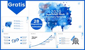 Plantilla Powerpoint Estilo Acuarela Azul - Plantillas Power Point gratis