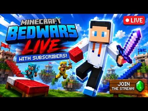 Minecraft Bedwars Live With Subscribers #speedrun #minecraft #live