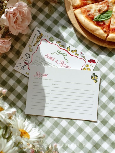 Recipe Card Template (editable and Printable) - Yellow Gingham With Bow - Etsy