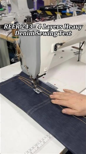 Can It Sew Heavy Denim Fabric Easily? REER 243 Heavy Duty Flat Bed Machine Real Factory Test