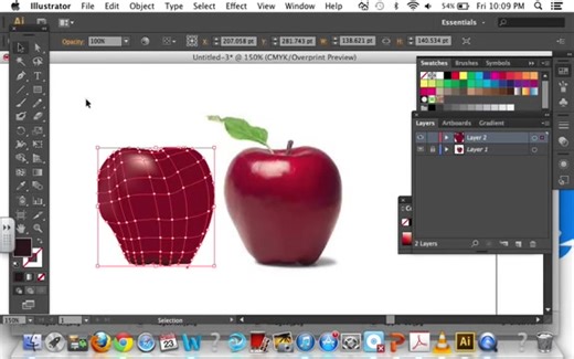 【AI教程】Adobe Illustrator 网格工具绘制苹果