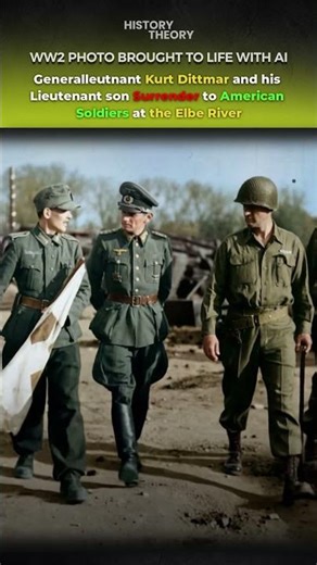 WW2 Photo Brought to Life: German General Kurt Dittmar Surrenders To Americans at The Elbe River