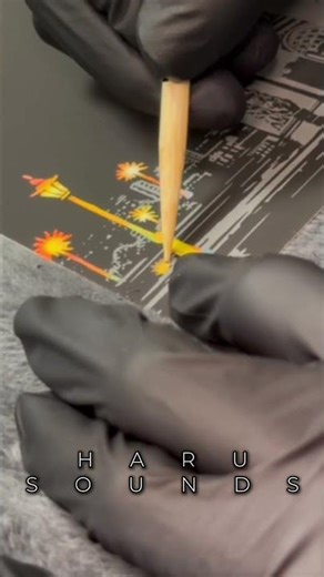 ✨ Scratch Art ASMR | Relaxing Scratchbook Sounds + Calming Music 🎶 | HaruSound